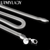 925 Sterling Silver Snake Necklace Chain Set 6mm