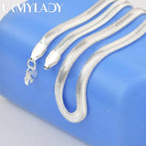 925 Sterling Silver Snake Necklace Chain Set 6mm