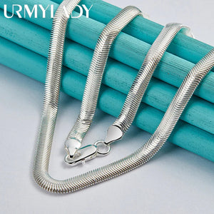925 Sterling Silver Smooth Snake Necklace Chain 6mm