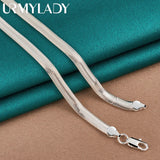 925 Sterling Silver Smooth Snake Necklace Chain Set 6mm