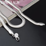 925 Sterling Silver Snake Necklace Chain Set 6mm