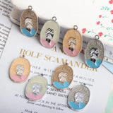 40Pcs Glazing KC Alloy Man Character Earring Necklace Pendants Jewelry Charms