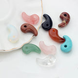 Natural Stone Charms Pendant 3D Moon Shape 2pcs/lot