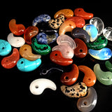 Natural Stone Charms Pendant 3D Moon Shape 2pcs/lot