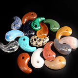 Natural Stone Charms Pendant 3D Moon Shape 2pcs/lot