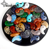 Natural Stone Charms Pendant 3D Moon Shape 2pcs/lot
