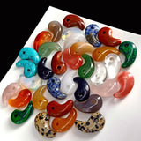 Natural Stone Charms Pendant 3D Moon Shape 2pcs/lot