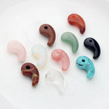 Natural Stone Charms Pendant 3D Moon Shape 2pcs/lot