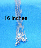 925 Sterling Silver BEADS Necklace Chain Unisex Jewelry 10Pcs