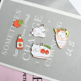 16-30MM 50Pcs Glazing KC Alloy Cat Cake Fruits Style Pendants Jewelry Charms