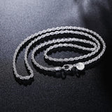 16-30in 925 Silver Charm Rope Chain Necklace for Women Men Pendant Jewelry