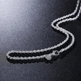 16-30in 925 Silver Charm Rope Chain Necklace for Women Men Pendant Jewelry