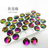 Crystal Shell Beads Pendant Colored Glass for DIY Jewelry Making