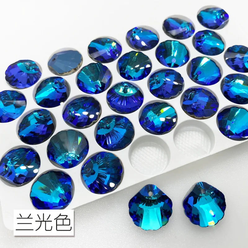 Crystal Shell Beads Pendant Colored Glass for DIY Jewelry Making