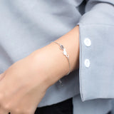 16+3cm Cat Moon Light Stone Bracelet 925 Sterling Silver Animal Jewelry