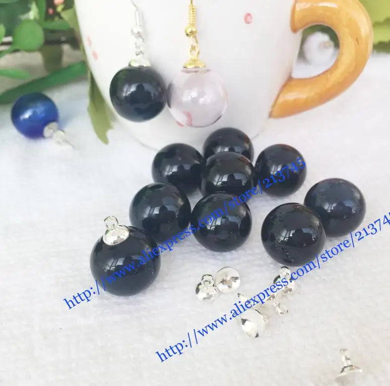 16*4mm Glass Bubble & 6mm Cap DIY Glass Perfume Pendant