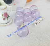 Purple Glass Bubble Pendant with Cap, DIY Perfume Necklace Charm