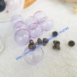 Purple Glass Bubble Pendant with Cap, DIY Perfume Necklace Charm
