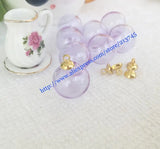 Purple Glass Bubble Pendant with Cap, DIY Perfume Necklace Charm