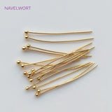 16-50mm 18K Plated Ball Head Pins Brass Metal Jewelry Making Findings