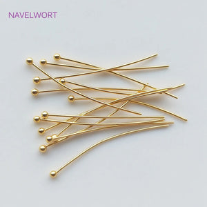 16-50mm 18K Plated Ball Head Pins Brass Metal Jewelry Making Findings