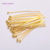 16-50mm 18K Plated Ball Head Pins Brass Metal Jewelry Making Findings