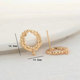 16.5MM 14K Plated Bee Stud Earrings for DIY Jewelry Making