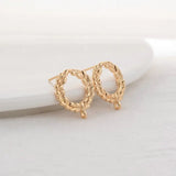 16.5MM 14K Plated Bee Stud Earrings for DIY Jewelry Making