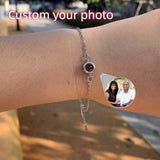 Personalized Circle Photo Bracelet Stainless Chain Projection Gift