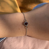 Personalized Circle Photo Bracelet Stainless Chain Projection Gift
