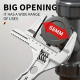 16-68mm Bathroom Hand Tools Large Opening Pipe Wrench Universal Repair Set