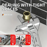 16-68mm Bathroom Hand Tools Large Opening Pipe Wrench Universal Repair Set