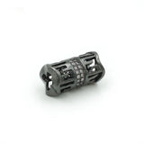 8mm Micro Pave Clear CZ Tube Beads for DIY Bracelets