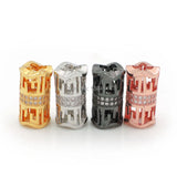 8mm Micro Pave Clear CZ Tube Beads for DIY Bracelets