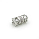8mm Micro Pave Clear CZ Tube Beads for DIY Bracelets