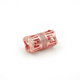 8mm Micro Pave Clear CZ Tube Beads for DIY Bracelets