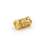 8mm Micro Pave Clear CZ Tube Beads for DIY Bracelets