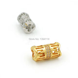8mm Micro Pave Clear CZ Tube Beads for DIY Bracelets