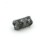 8mm Micro Pave Clear CZ Tube Beads for DIY Bracelets