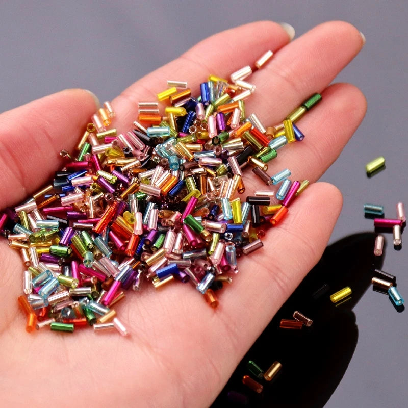 450g Glass Bugles Beads Tube Straight Glass Seed Bugle for DIY Jewelry Making