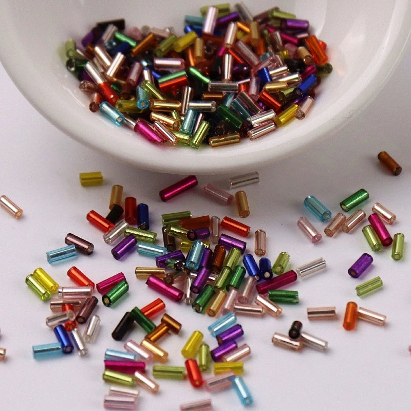 450g Glass Bugles Beads Tube Straight Glass Seed Bugle for DIY Jewelry Making