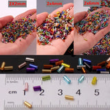450g Glass Bugles Beads Tube Straight Glass Seed Bugle for DIY Jewelry Making
