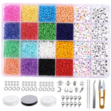 16 Colors Czech Glass Seedbeads Letter Beads Charm Jewelry Crystal Beads DIY
