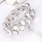 Crystal Cuff Bangles Tear Drop Bracelet Women Stretch Bangle Indian Bridal