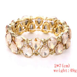Crystal Cuff Bangles Tear Drop Bracelet Women Stretch Bangle Indian Bridal