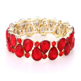 Crystal Cuff Bangles Tear Drop Bracelet Women Stretch Bangle Indian Bridal