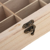 16 Grids Unfinished Wood Stash Box DIY Jewelry Storage Chest