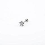 Opal CZ Flower Labret Earrings Titanium Screw