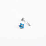 Opal CZ Flower Labret Earrings Titanium Screw