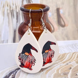 16 Pairs Christmas Earrings Dwarf Snowflake PU Leather Ornaments